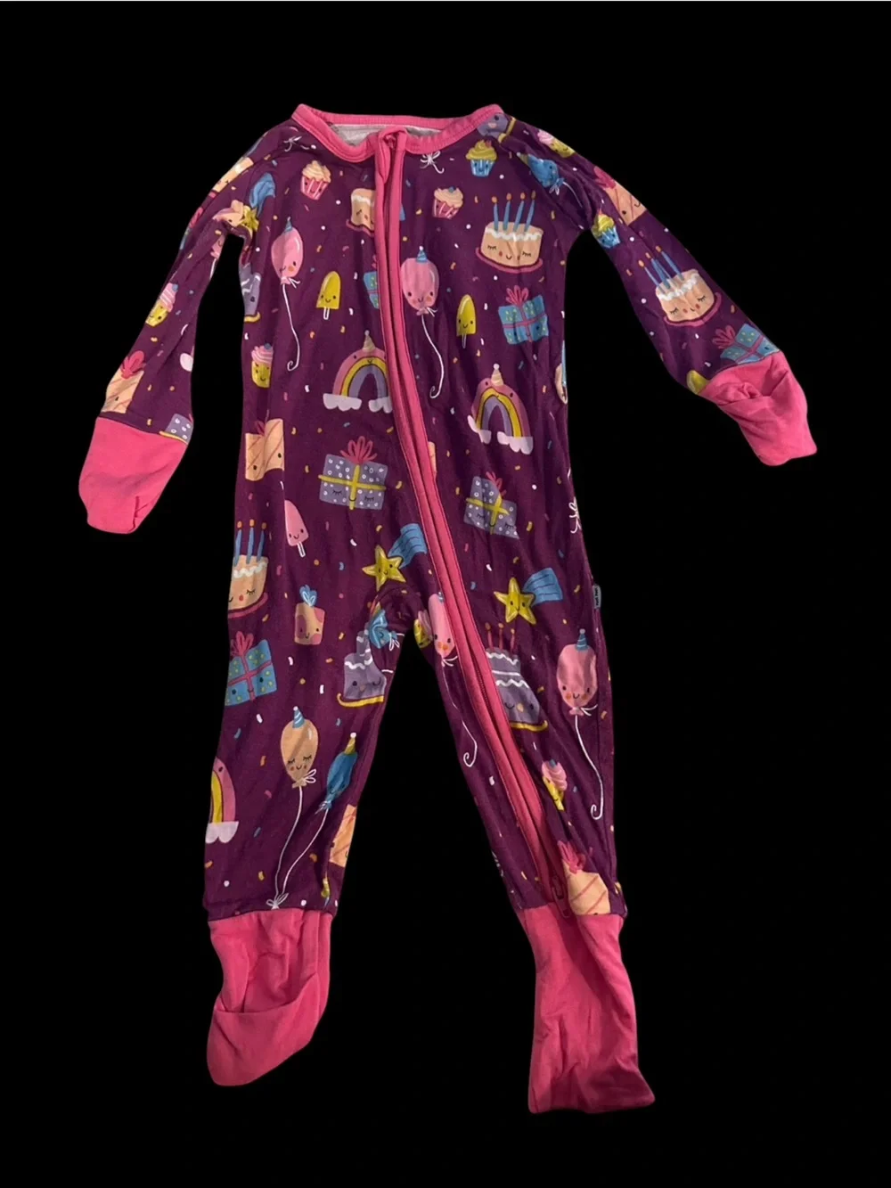 Little Sleepies Purple Birthday Wishes zippy sleeper